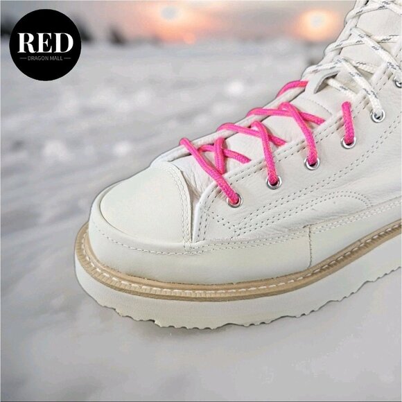 Converse Chuck Taylor Ivory Off White Leather Crafted Boot Men's 8.5 Women's 10 - Picture 10 of 15